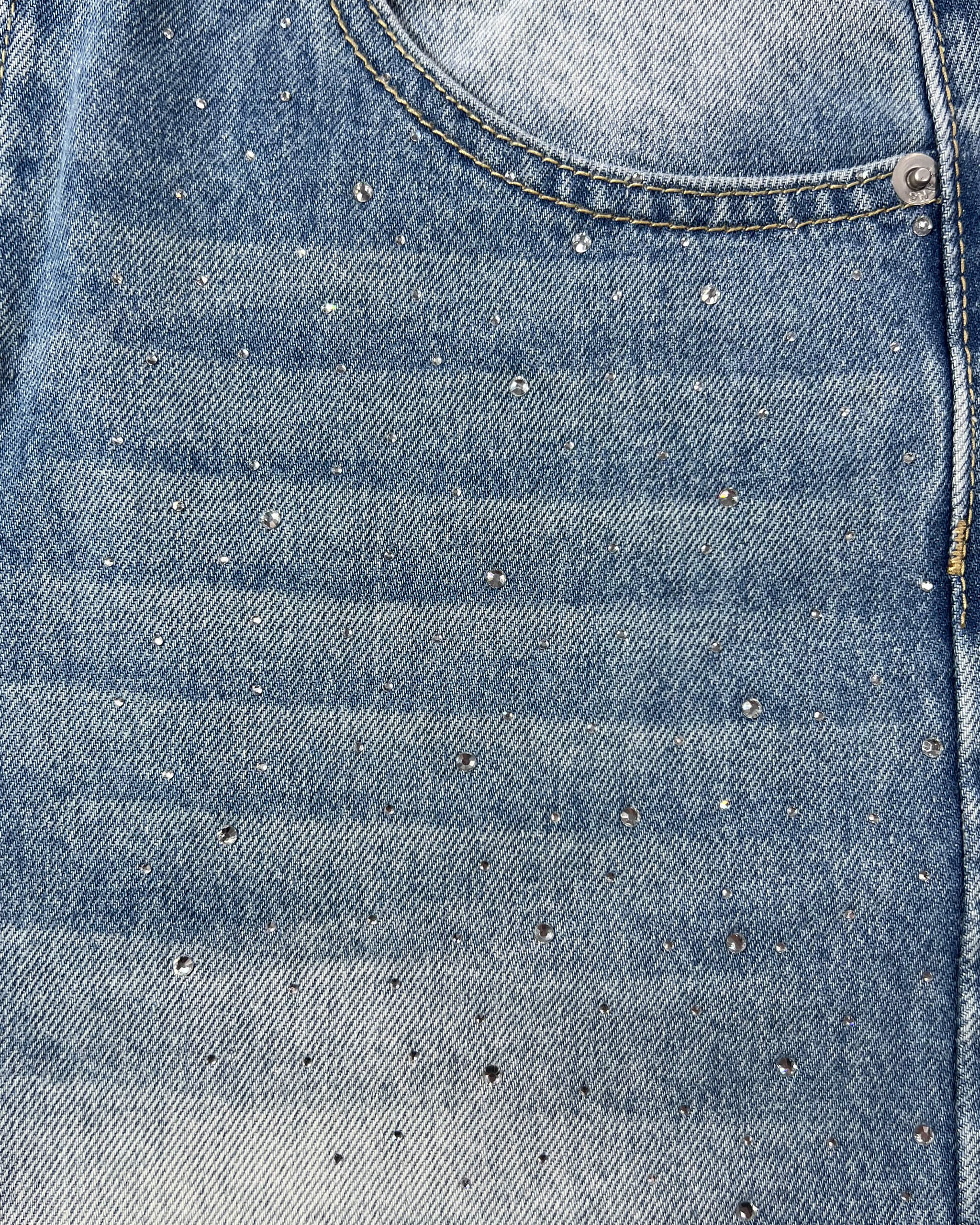RHINESTONE DENIM LIGHT BLUE