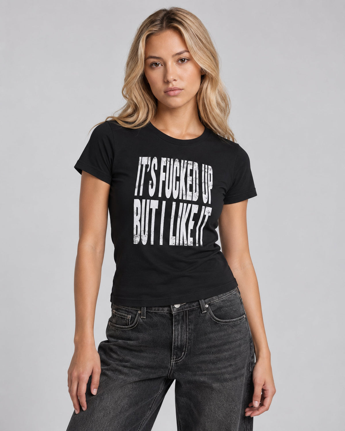 Fucked Up Baby Tee Black