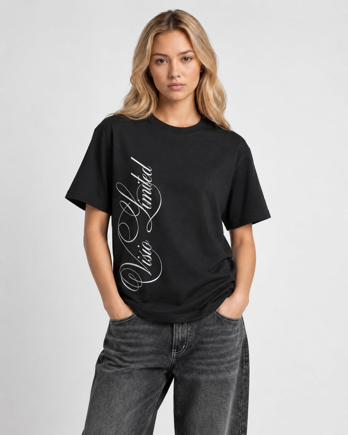 Script Tee Black