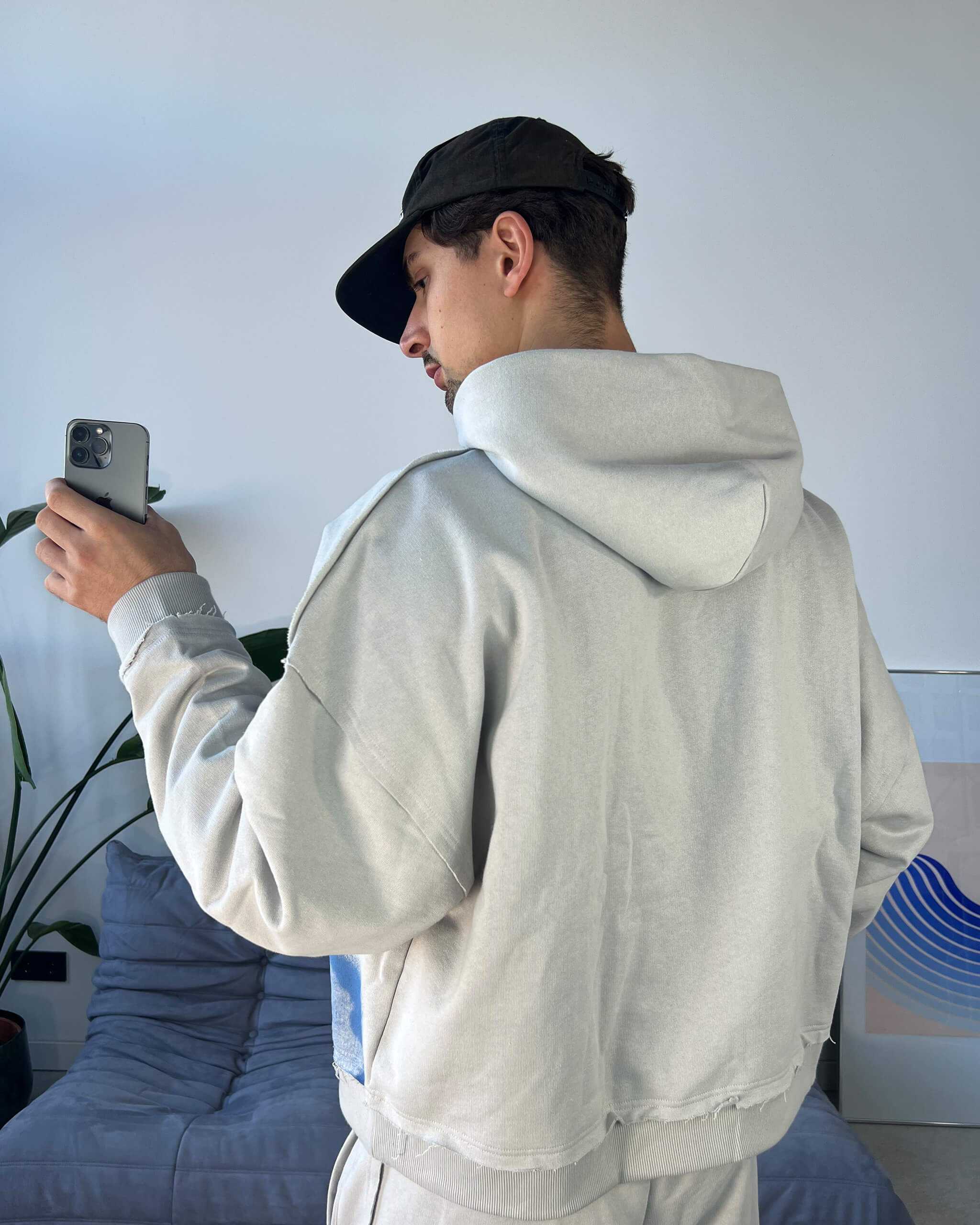 FACE HOODIE GREY