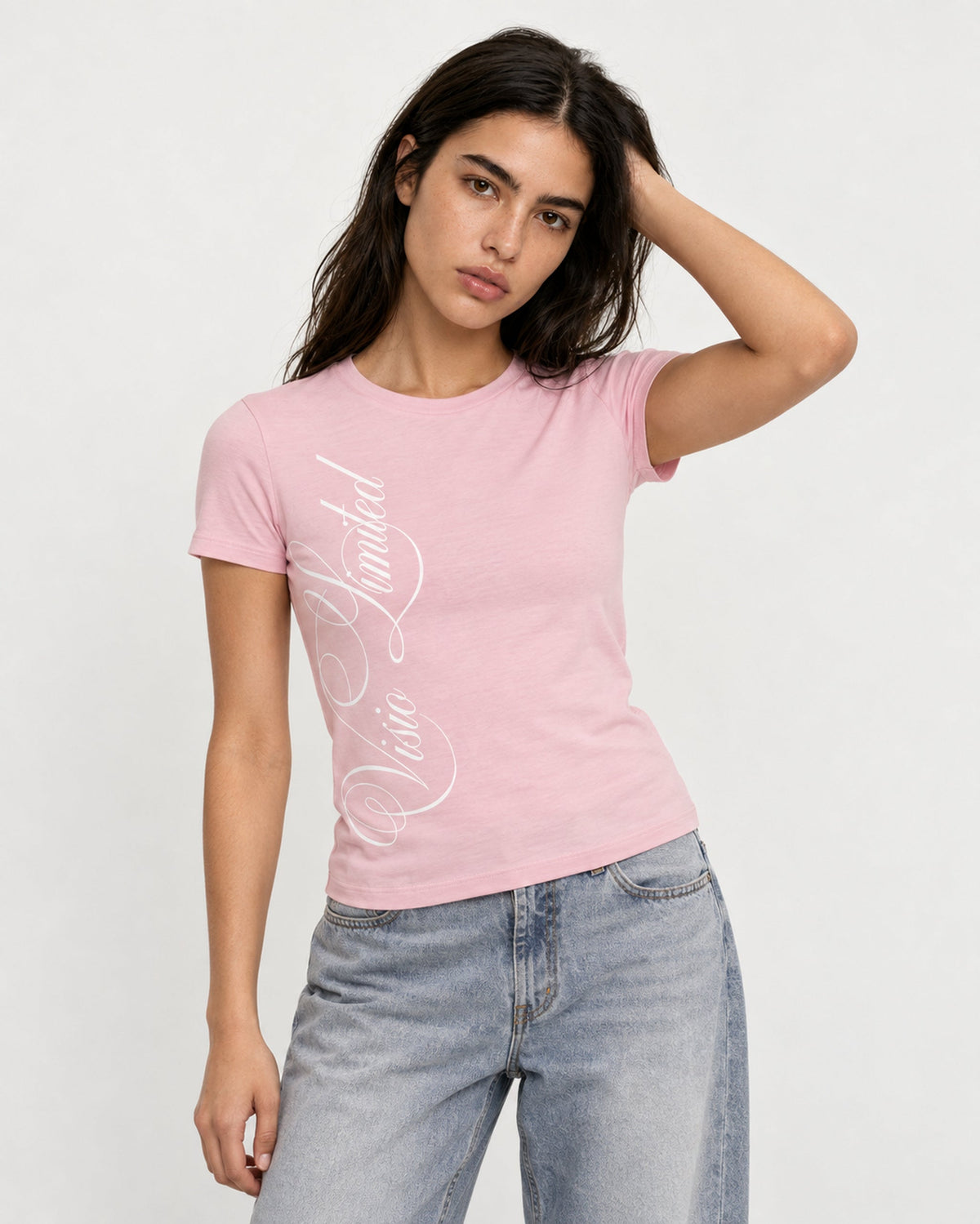 Script Baby Tee Pink