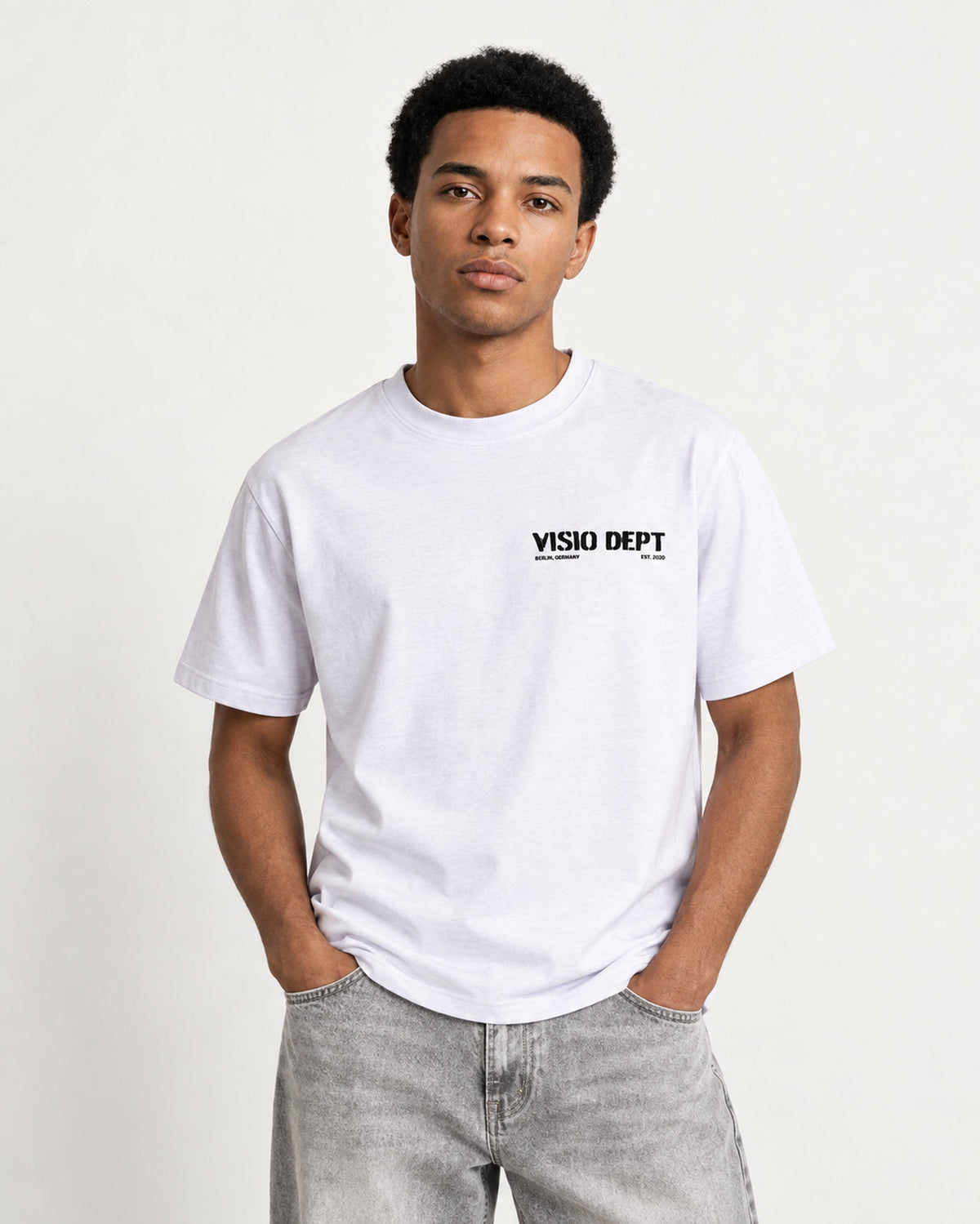 Blurred Tee White Blue