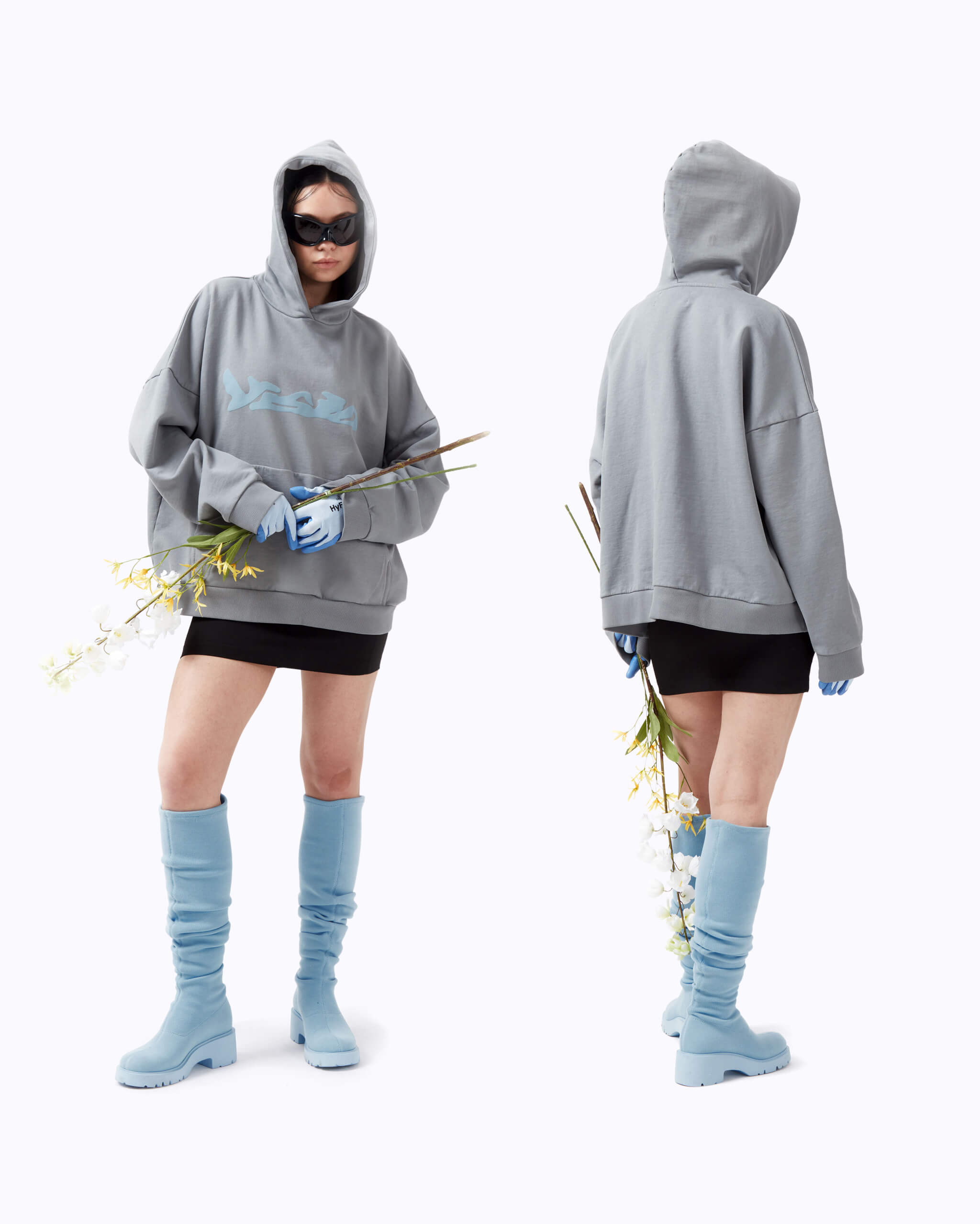 INAR LOGO HOODIE GREY