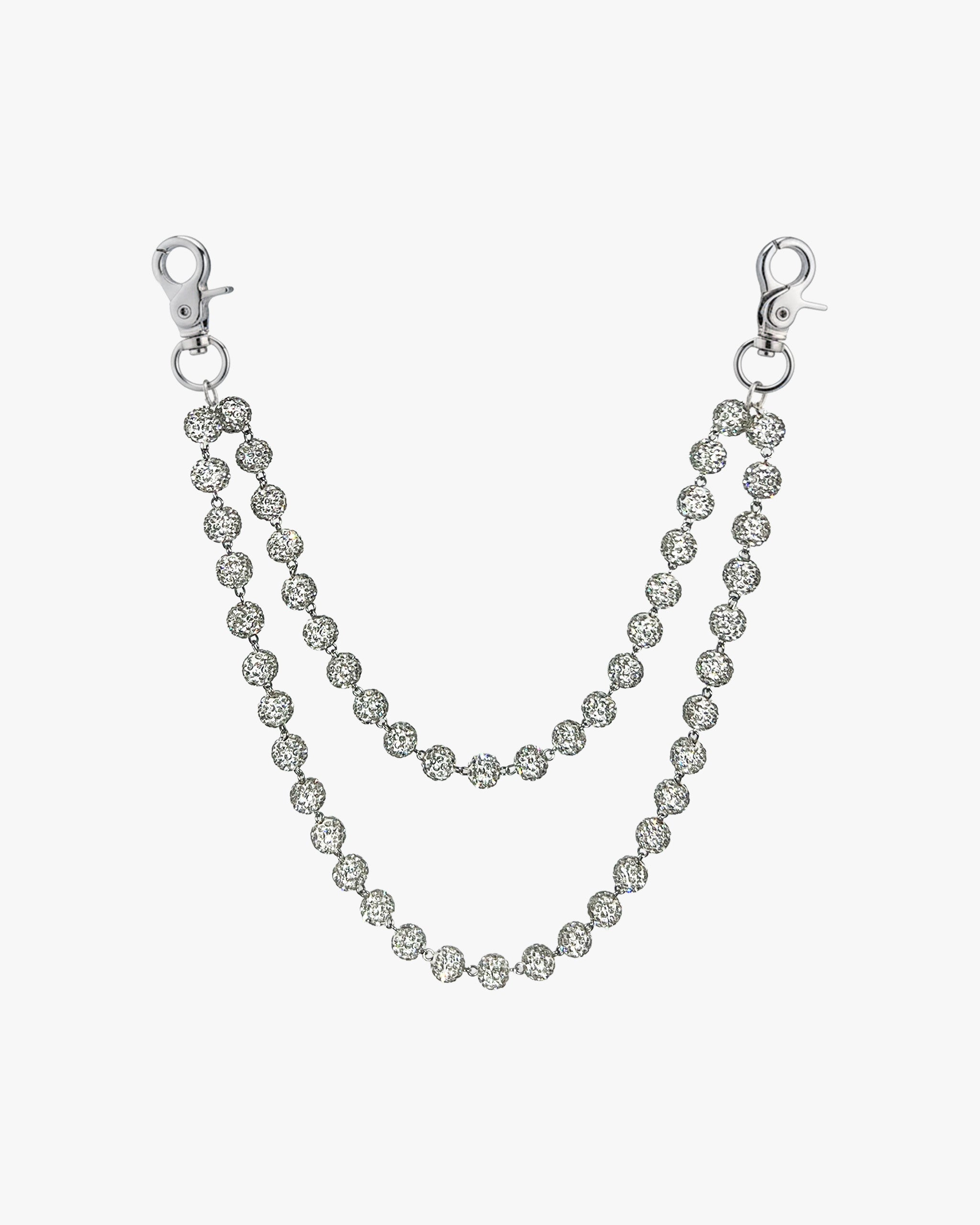 DOUBLE GLITTER WALLET CHAIN