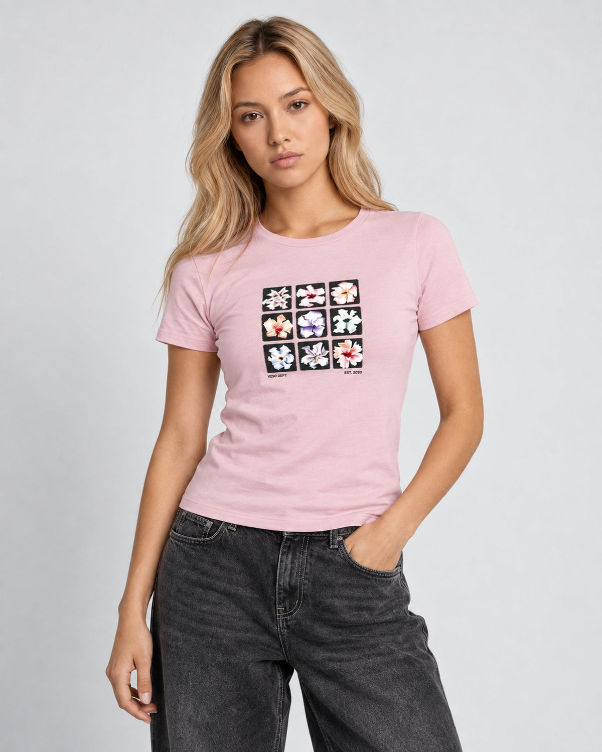 Flower Baby Tee Pink