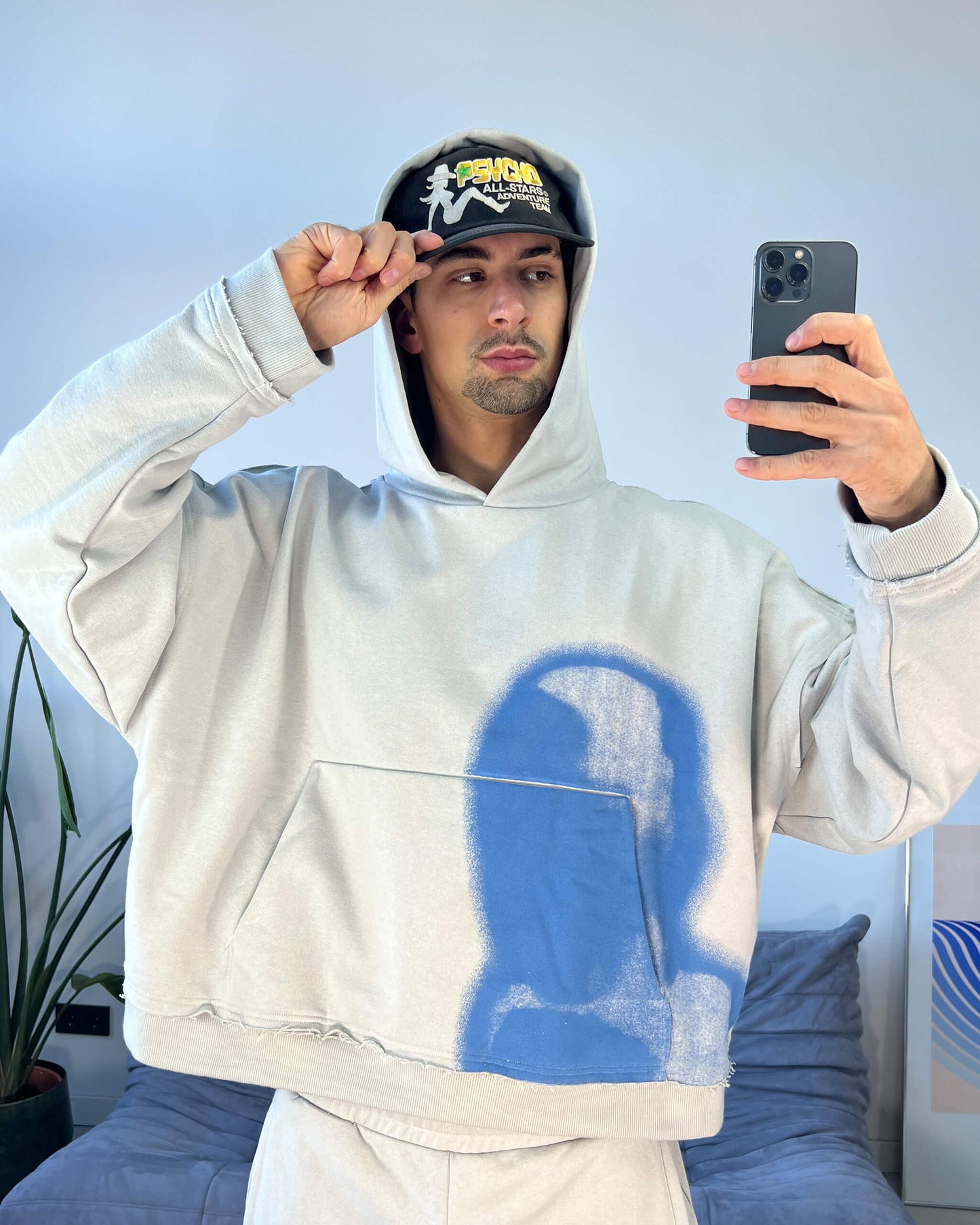 FACE HOODIE GREY