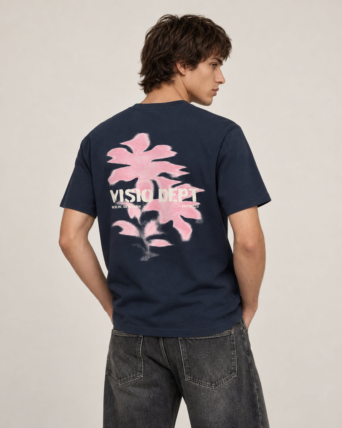Blurred Tee Navy Rueckseite