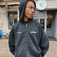 SPIRAL ZIP-HOODIE WASHED BLACK