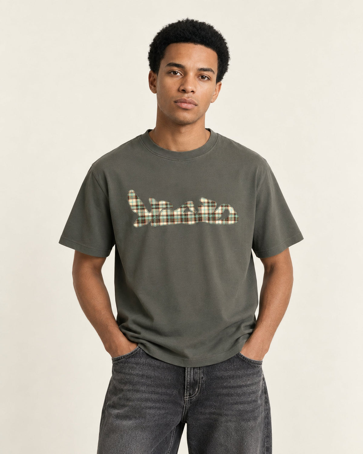 Check Tee Khaki