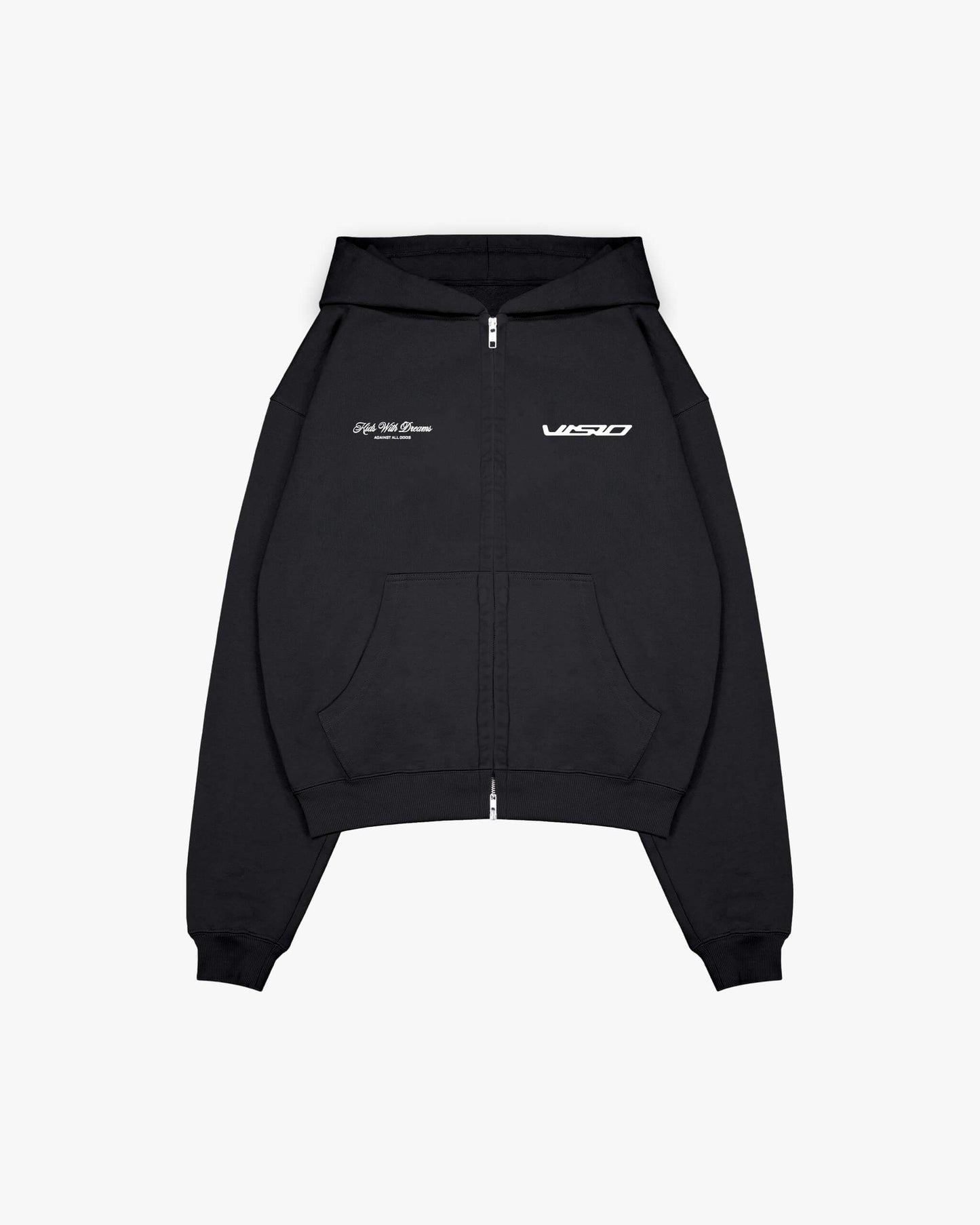 SPIRAL ZIP-HOODIE WASHED BLACK