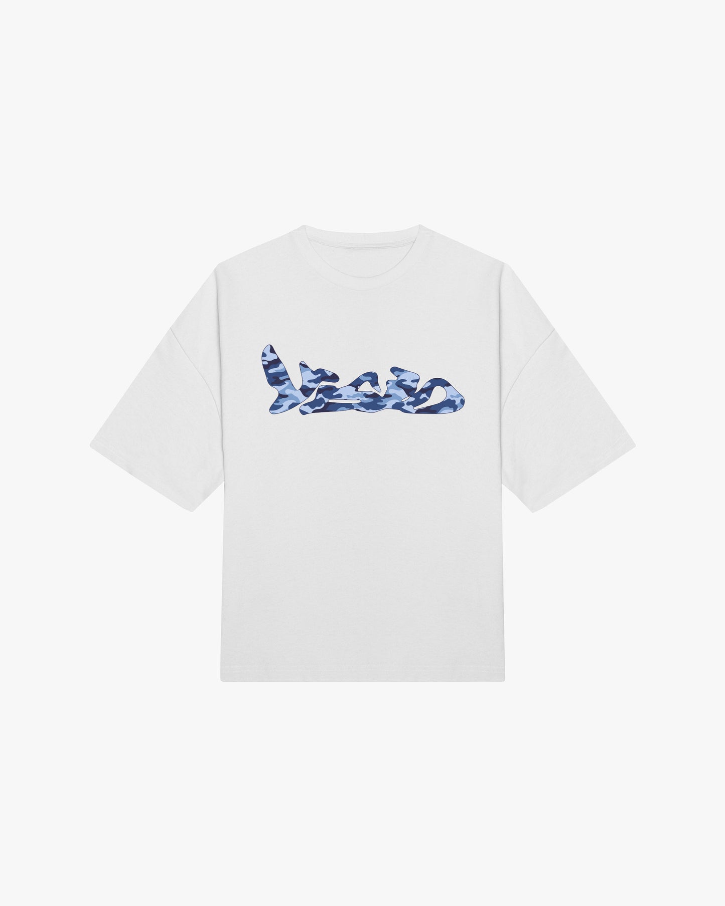 BLUE CAMO TEE WHITE