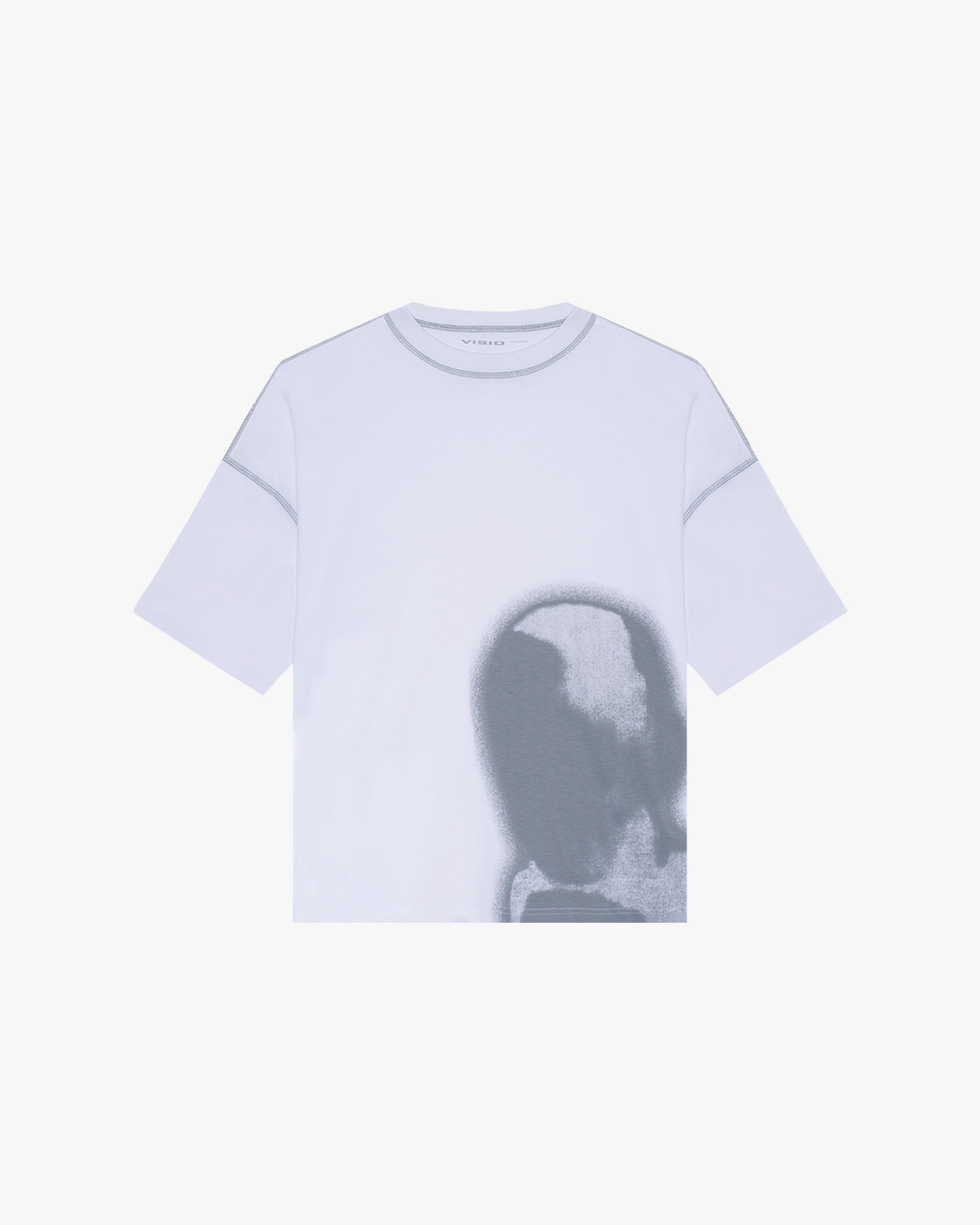 トップス GLASS FACE TEE - WHITE Face T-Shirt [2 in 1] - VISIO