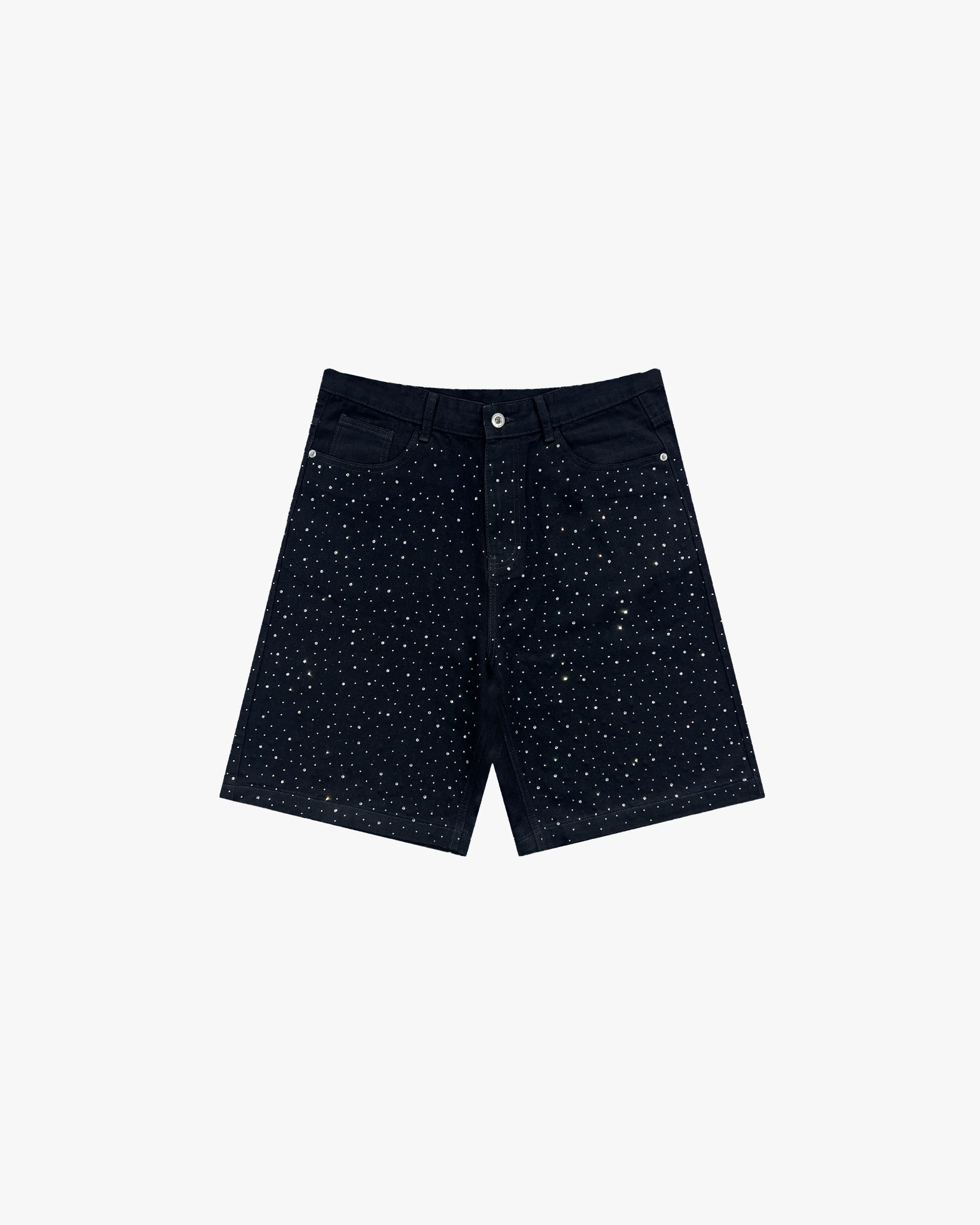 RHINESTONE JORTS BLACK