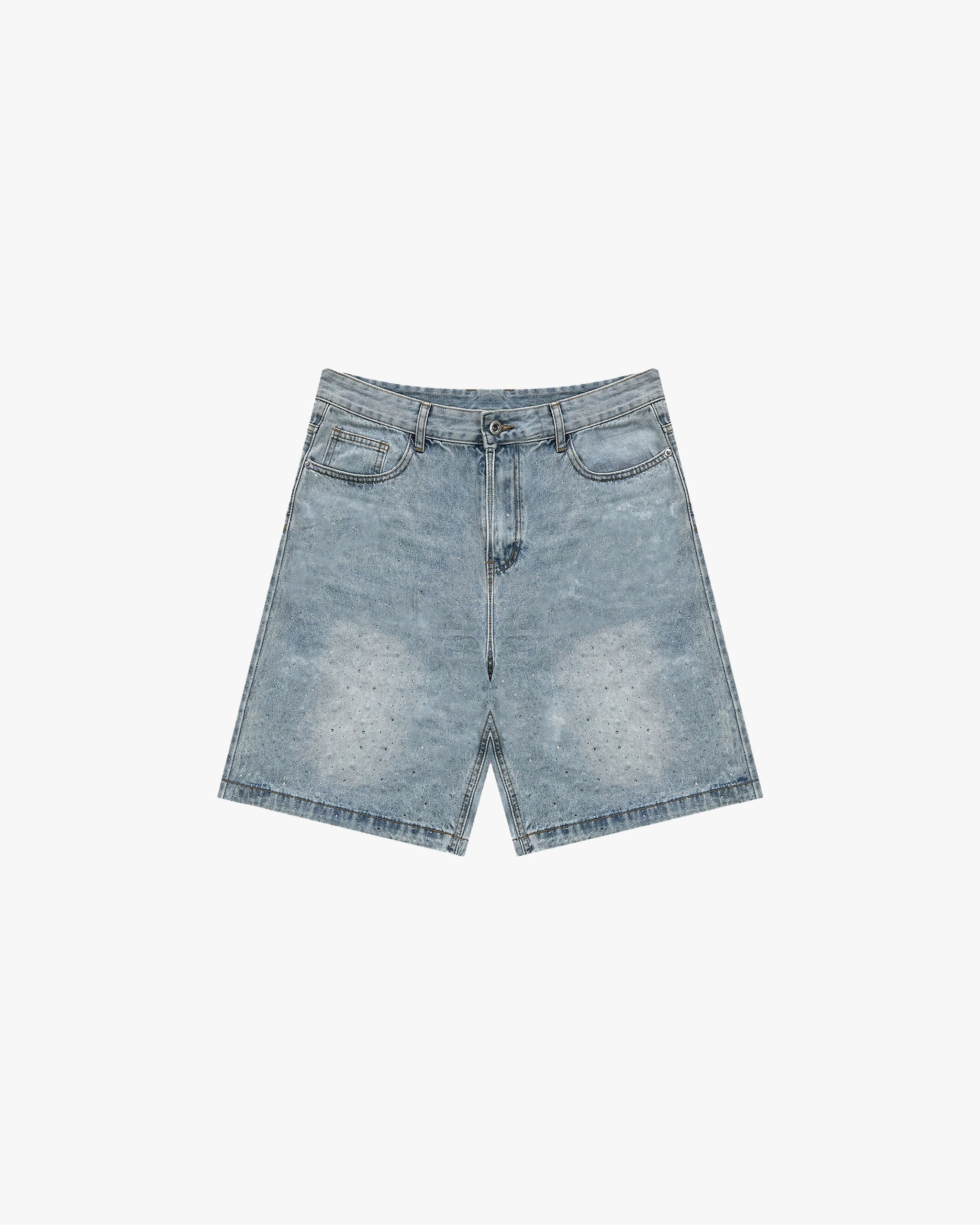 RHINESTONE JORTS LIGHT BLUE