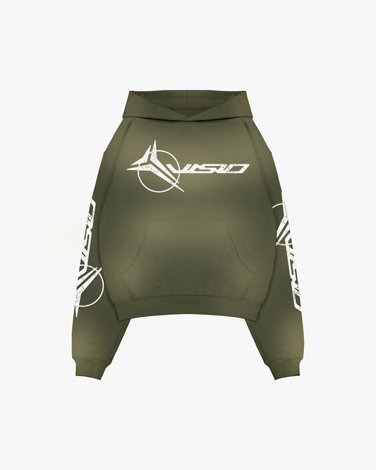 WASHED LOGO HOODIE GREEN