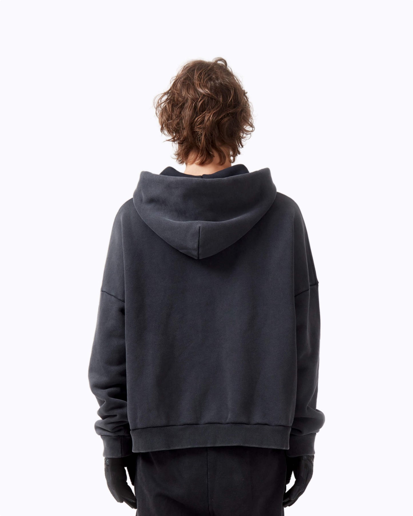 WASHED ZIP-HOODIE BLACK